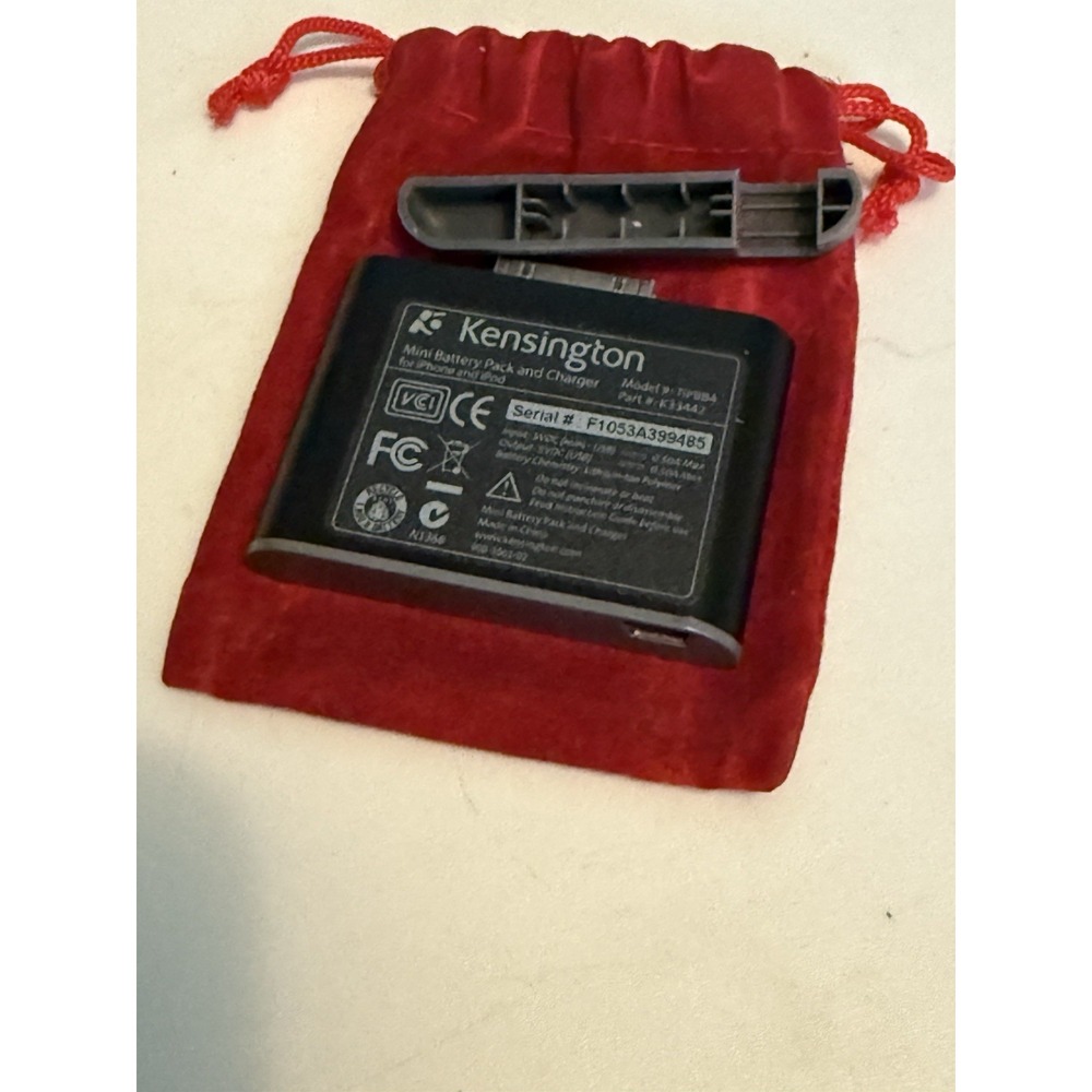 Kensington (TiPBB4) Black & Grey Mini Battery Pack  For iPhone & iPod ,